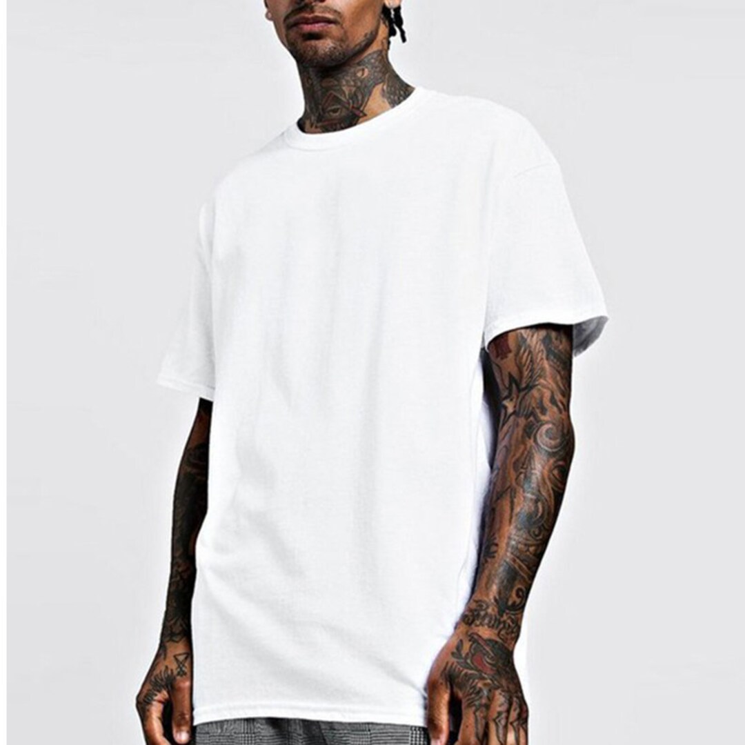 Blank White Unisex T-shirt Street Wear Style 100% Cotton