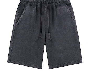 Acid Washed Unisex Essential Midweight Shorts Mineral Wash