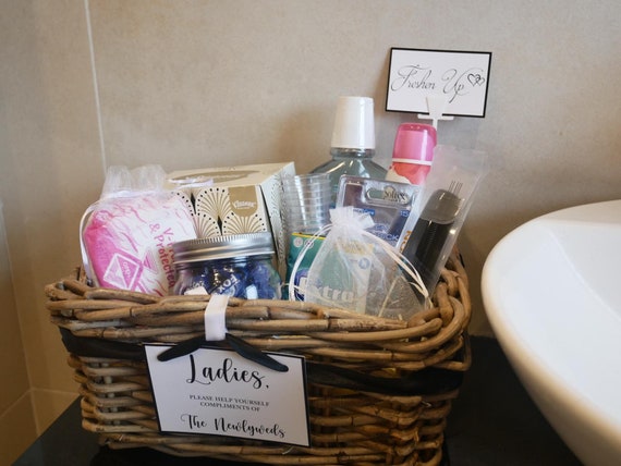 9 Wedding Bathroom Amenity Baskets Guests Will Love - Love Inc. Mag