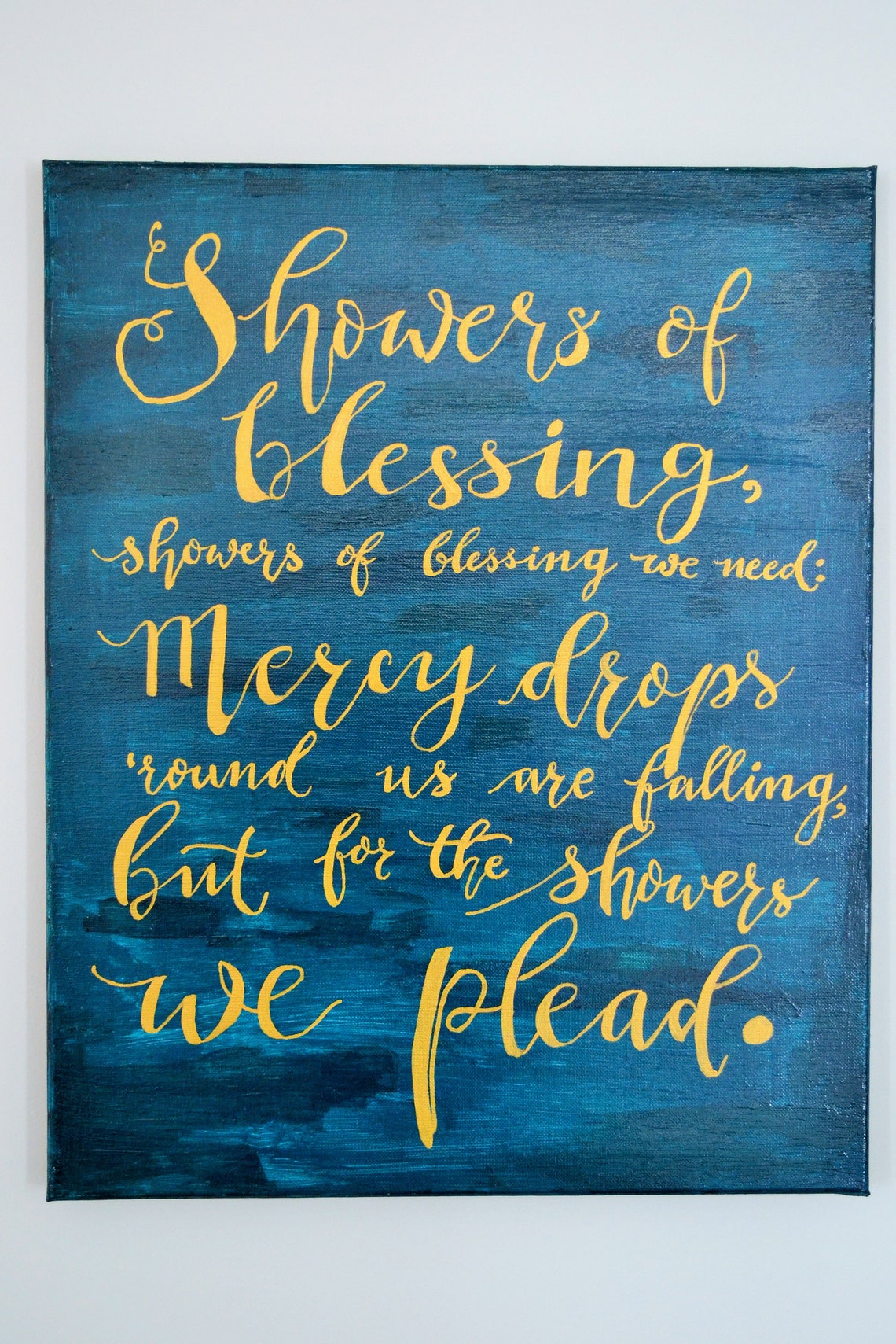 Showers of Blessing Original Handwritten Acrylic Canvas Etsy