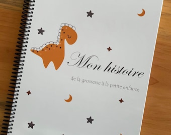 Papa & maman - Album souvenirs de grossesse et bébé Ma Petite Histoire  - couverture dinosaure