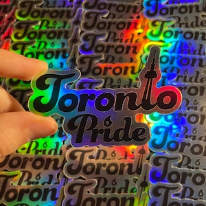 Adesivo holográfico cortado do Orgulho de Toronto, adesivo de Toronto, lembrança de Toronto, adesivo LGBT
