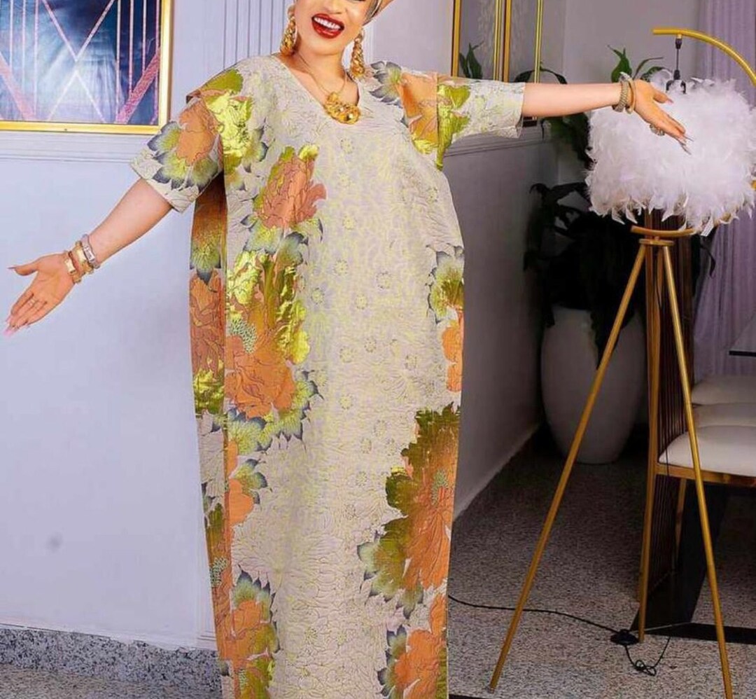 Maxi Gown. Free Dress. African Attire. Damask Wax. Ankara Print. Women