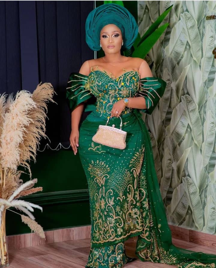 latest lace wrapper and blouse styles