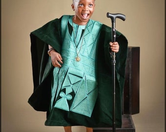 Kids native attire. Agbada boy clothing. African boys wear. Boys wears. Velvet agbada suit. Three pieces suit