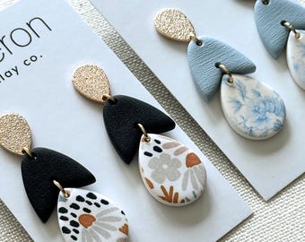 CARLI: Three piece handmade polymerclay dangle earring