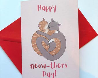 Gatos divertidos abrazados para el Día de la Madre, Meowthers A5