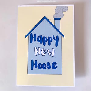 Carte-cadeau A5 pour déménagement « Hoose » écossaise colorée et colorée