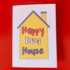 Cartão de presente colorido e feliz para mudança de casa nova A5