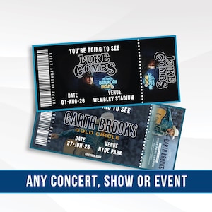 Personalized Event Ticket Gift: Concert, Festival, Gig Voucher