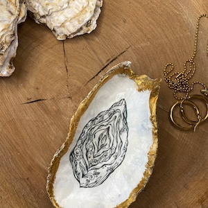 Trinket | Decoupage| oyster shell| feminist gift | vulva art |