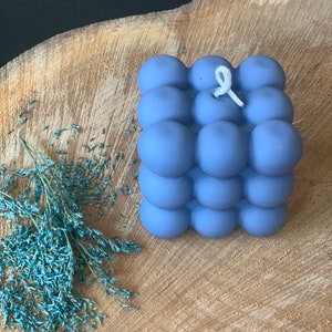 Candela a bolle in azzurro