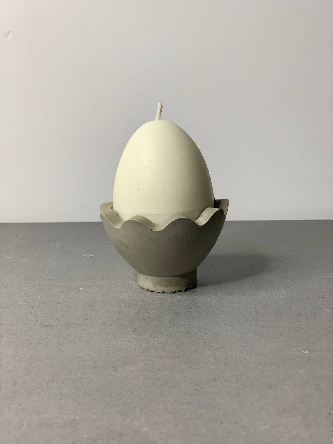 Minimalistic Easter Egg Candle Holder With Egg Shaped Candle Etsy