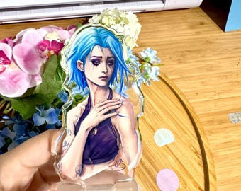 Jinx Standee Acrylic: Arcane Series Fan Art, Gamer Decor