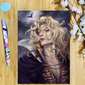 Alucard Art Print, Castlevania Vampire Fanart Poster, Fantasy Video Game Wall Art Gift