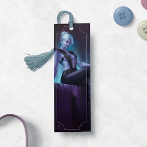 Minthara Bookmark, Baldur&#39;s Gate 3 Fanart inspired Merch, Dark Fantasy Book Gift for Game Lovers, Drow Elf Illustration
