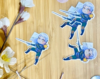 Cute Geralt of Rivia (The Witcher) Sticker, Fanart Chibi Stickers, Vinyl Waterproof, Planner Laptop Phone Sticker