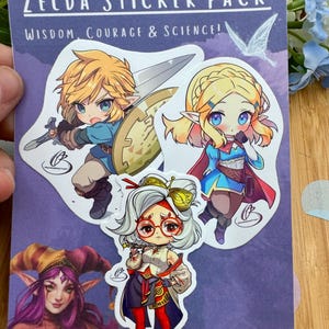 Zelda Link Vinyl Sticker Set, Cute Legend of Zelda Art Decal, Video Game Nintendo Gift, TOTK BOTW Merch