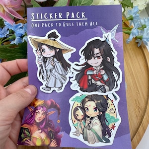 Heaven Official Vinyl Sticker Set: TGCF Fan Art Shi Qingxuan Wind Master, Hua Cheng
