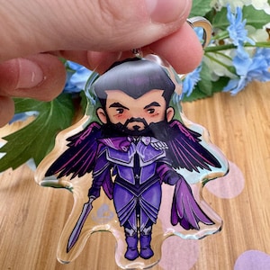 Lucanis Acrylic Charm Keychain, Cute Chibi Veilguard Dragon Age Gift, Geeky Accessory for Gamers and Fantasy Fans
