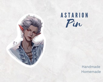 Astarion Pin | Fanart | Badge | Baldurs Gate 3 | game | vampire | BG3 | Fantasy | Small Gifts | Handmade | fang | dnd | dungeons and dragons