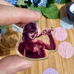 Orin the Red Baldur&#39;s Gate 3 Villain Acrylic Pin, BG3 Inspired Merch, DnD Changeling Fantasy Gamer Gift