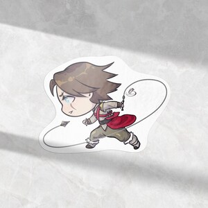 Pegatina de vinilo de Trevor Belmont de Castlevania, merchandising inspirado en fanart de videojuegos, fan art de Castlevania en Netflix, calcomanía de juegos retro