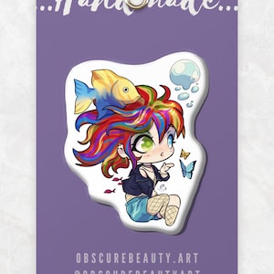 Pin de resina con diseño de fan art de Delirium The Sandman, artículos de fantasía caseros inspirados en Chibi, The Endless Gift