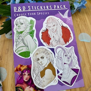 D&D NPC Sticker Pack: Halblinge, Ork, Elfe - Geschenk für Tischspieler