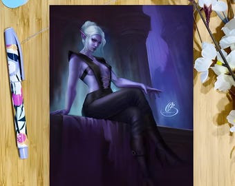 Minthara Art Print: Baldur's Gate 3 Dark Elf Illustration (A5)