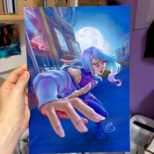 Lucy Cyberpunk 2077 Edgerunners Anime Girl Poster – Fanart Print, Merch Gift for Him – Cyberpunk Decor Art