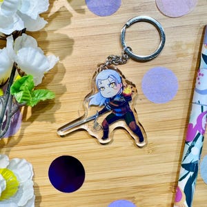 Geralt of Rivia Fanart Keychain, The Witcher Art Acryclic Charm, Fantasy Gamer Gift