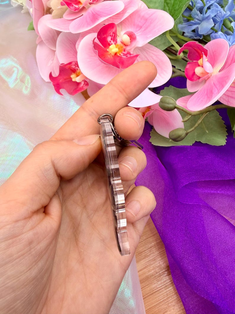 Johnny Silverhand Cyberpunk 2077 Charm – Acrylic Keychain, Anime Edgerunners Fan Art Merch, Geeky Gamer Gift for Him