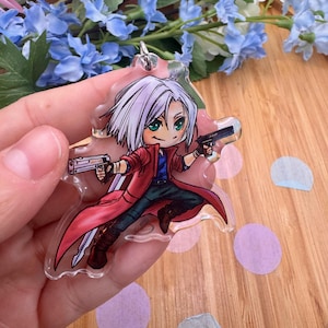 Dante Keychain: Devil May Cry Acrylic Charm, Anime Gamer Gift