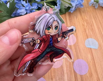 Porte-clés Dante : breloque acrylique Devil May Cry, cadeau pour joueur d'anime