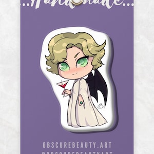 Pin de resina con diseño de Lucifer The Sandman, merchandising casero inspirado en la fantasía Chibi, The Endless Gift