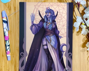 Art Print - Star Druid Tiefling| Fantasy Art | Painting | Illustration | Gift for her | Unique gift | Fairy tale art