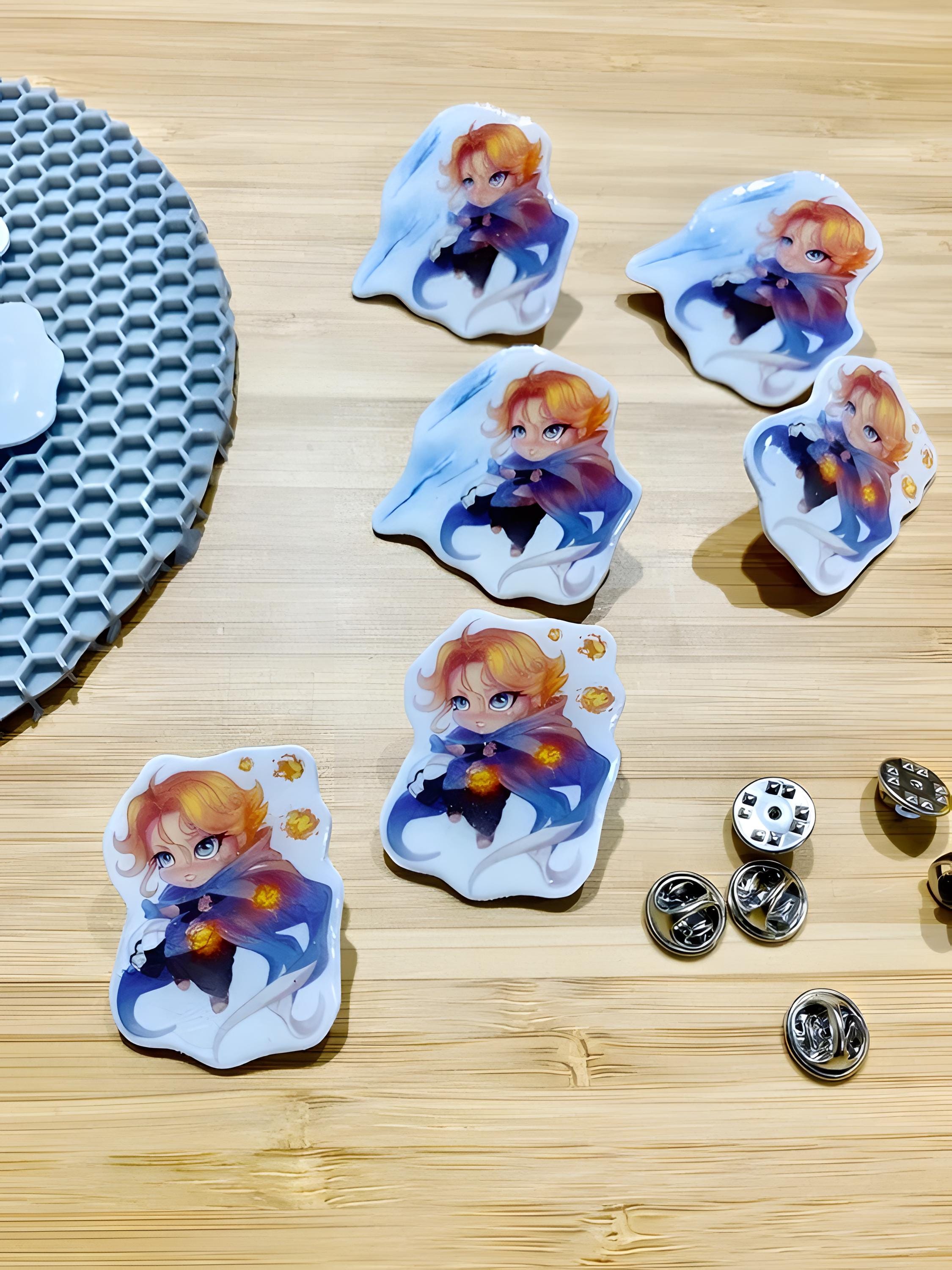 Death the Sandman Fan Art Resin Pin, Chibi Fantasy Homemade