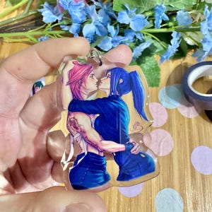 CaitVi, Caitlyn and Vi Acrylic Keychain, Arcane inspired Fan Art, League of Legends inspired Figure Merch, Gamer Gift