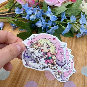 Pegatina de vinilo con diseño de Maria Renard, arte de fan inspirado en el juego Castlevania, merchandising de Nocturne, calcomanía de anime adorable, serie de televisión kawaii chibi