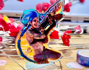 Jinx Acrylic Standee, Arcane inspired Merch, League of Legends Video Game Gift, LoL Fanart