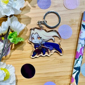 Alucard Castlevania Art Inspired Keychain, Acrylic Fantasy Charms for Anime Fans, Gamer Merch, Anime gifts