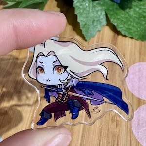 Alucard Vampire Acrylic Pin, Castlevania Fan Art, Symphony of the Night inspired Merch, Cute Chibi Gamer Gift