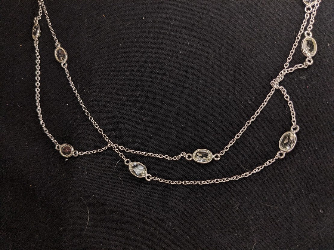 Sterling Silver JTV Station Necklace 36in long | Etsy