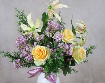 Golden Beauty by Evergreen Flowers - Kunstblumen, Kunstblumen, Seidenblumen, Dekoration, Heimwerker, Muttertagsgeschenk
