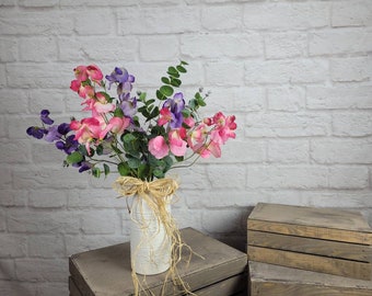 New Sweet Pea by Evergreen Flowers - Artificial Flowers, Faux Flowers, Silk Flowers, Home Decor, Home Improvements, Birthday Gift