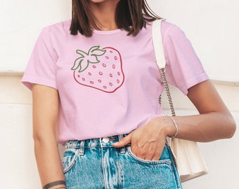 Aardbei TShirt, Womens Graphic Tee, Aardbei Shirt, Natuur Geïnspireerd