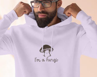 Sudadera con capucha con ilustración de hongo "Soy un hongo", linda sudadera informal y acogedora con gráfico de hongo