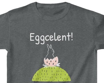 Funny Kids Easter Shirt, Eggcelent Bunny Tee