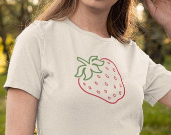 Aardbei TShirt, Womens Graphic Tee, Aardbei Shirt, Natuur Geïnspireerd